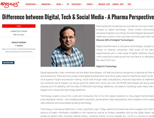 Difference between Digital, Tech & Social Media - Pharma Perspective