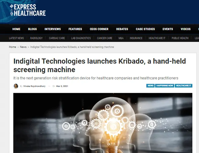 Indigital Technologies launches Kribado, a hand-held screening machine